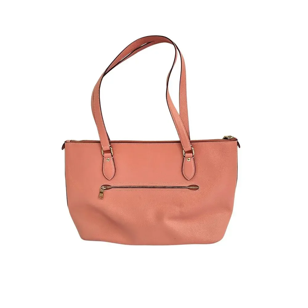Coach Gallery Tote Bag Light Coral Pink Leather Work Travel Laptop Purse CH285